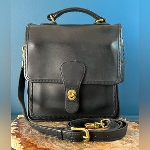 Vintage COACH Station Bag 5130 Black Made in Hungary EUC Like New
